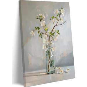 Ovczax Floral Canvas Wall Art, Bathrooms Wall Decor, Home Decor, for Dining Room, Bathroom, Living Room Decoration 12" x 16"