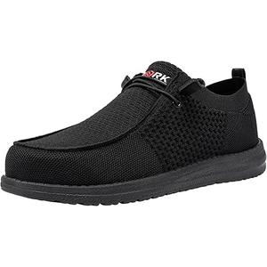 LARNMERN Slip On Steel Toe Shoes Men Lightweight Comfortable Lounging Walking Sneakers Steel Toe Loafers
(9, Black)