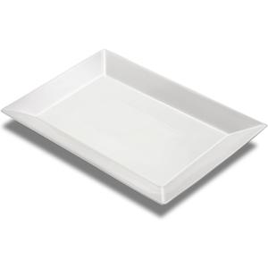 18" x 12" Large Serving Platter, Porcelain Heavy-Duty Large Serving Tray, White Rectangular Plate for Turkey, Food, Fruit, Party, Wedding, Christmas, Chip and Scratch Resistant