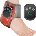 Ankle Heating Pad for Pain Cordless, Ankle Massager with Heat for Circulation and Pain, Ankle Heat Wrap, Heated Ankle Wrap for Pain (Grey One Size)