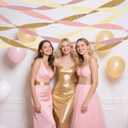 Riqiaqia Streamers Party Decorations,8 Rolls Pink Gold Crepe Paper Streamers for Wedding, Birthday, Bachelorette, Bridal Showerand Baby Shower Girl