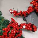 Christmas Garland, 12FT Prelit Christmas Garland with 100 LED Lights, Greenery Xmas Garland with 20 Pine Cones 90 Red Berry Christmas Decoration for Indoor Outdoor Home Mantel Fireplace