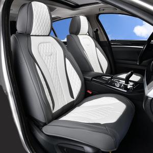 Coverado Seat Covers, Car Seat Covers Front Seats, Car Seat Cover, Waterproof Car Seat Covers, Car Seat Cushion, Front Car Seat Covers Leatherette Car Seat Protector Universal Fit Most Cars White
