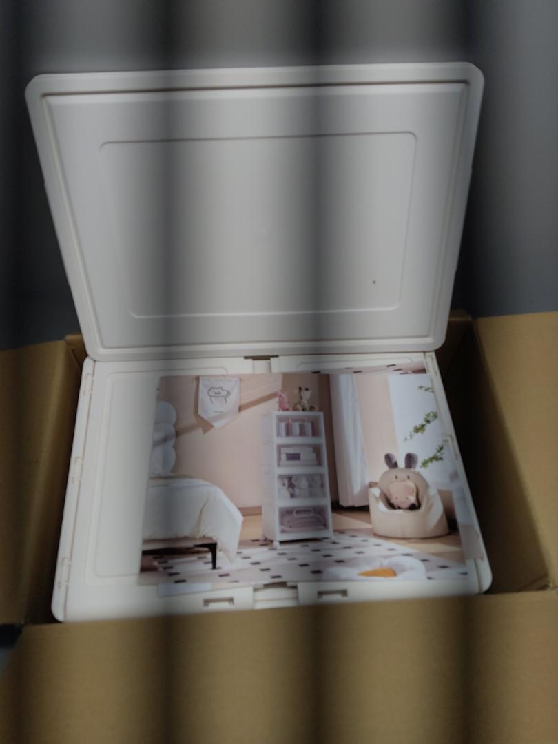 CTSNSLH 4 Tier Plastic Storage Bins and Boxes Organizer - Stackable with Lids for Bedroom, Living Room, Office - Foldable Containers