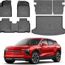 Mixsuper Cargo Liner Floor Mats for Chevrolet Blazer EV 2024, Cargo Mat Backrest Mats for Blazer, All Weather Trunk Mat and 2 Row Floor Liners Set Black
