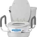 NOVA Raised Toilet Seat with Handles for Seniors Elongated Toilet Riser with Safety Grab Bars, Elevated Toilet Seat for Elderly, Disabled & Post-Surgery Support - Elongated Toilet