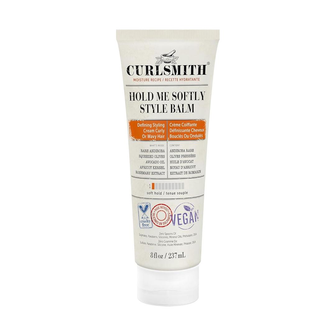 CURLSMITH - Hold Me Softly Style Balm - Vegan Soft Hold Styling Cream for Wavy and Curly Hair, Natural Look (8 Fl Oz (Pack of 1))
