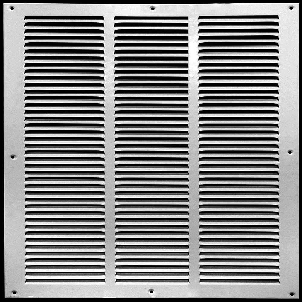 24x 24Return Air Grille Aluminum Louvered Vent Cover for Wall, Return Air Vent Cover 24 x 24 HVAC Duct Cover Air Filter Grille Vent Grille for Sidewall Ceiling (Silver)