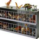 YAMAZAKI Home Two-Tier Toy Dinosaur and Animal Display Storage Rack, Childrens' Toy Bin Organizer Box, Plastic, Stackable, No Assembly Req., One Size