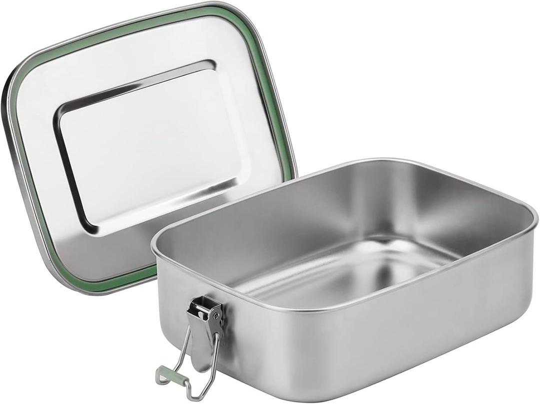 Stainless Steel Lunch Box - 1100ml, Eco & Recyclable Food Container, Leakproof & Dishwasher Safe, BPA Free, On-the-Go Eating Design for Adults & Teens