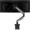 MSI MPG MT201R V2 - Premium RGB Single Monitor Stand Arm, Supports 17-49" Screens and 44 lbs, VESA Compatible, Adjustable Heavy Duty Gas Spring Mount, Clamp & Grommet, Quick Release Plate - Gray