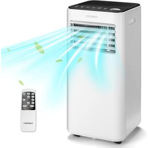 8000 BTU Portable Air Conditioner, with Fan & Dehumidifier Mode, Quiet AC Unit with Sleep Mode, 2 Speeds, 24H Timer, LED Display, Remote Control, Cool Rooms up to 250 Sq.Ft (White-8000BTU)