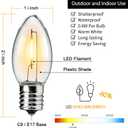 Brightown 25 Pack C9 LED Christmas Light Bulbs, Warm White Plastic C9 Shatterproof LED Bulbs Replacement for Christmas String Lights, E17 Intermediate Base,Commercial Dimmable Holiday Lights