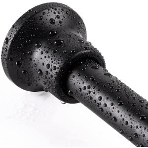 SZXIMU Spring Tension Curtain Rod 27-43 Inch, Never Rust and Non-Slip Shower Curtain Rods with Flat Top, Black