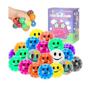 20 Pack Colorful Mini Stress Balls Set, Squishy Balls Fidget for Adult, Squeeze Balls Bulk, Birthday Gifts Party Favors Goodie Bags Stuffer Anxiety Stress Relief