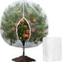 10 X 10 Ft Large Fruits Tree Netting Cover with Zipper and Drawstring, Insect Bird Barrier Netting for Garden Protection, Garden Plant Mesh Netting Cover for Cherry Apple Peach Tree Blueberry Bushes (Clear)