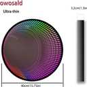 Infinity Mirror Light Round, Remote Controlled, USB Powered LED Wall Decor, Dimmable RGB Color Changing (Black, Remote Control)