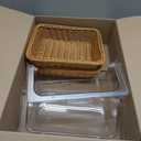 2 Sets Bread Basket, Bread Display Basket, Fruit Basket, Tabletop Food Serving Basket, with Acrylic Lids and Kitchen Serving Tongs for Vegetable, Restaurant, Display, Kitchen, Party (Coffee)