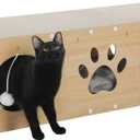 PEQULTI Cat Scratcher, Cardboard Cat Scratching Pad, Cat Tunnel House with Scracthing Board and Play Pompom, Interactive Cat Scraching House for Indoor Cats up to 25lbs