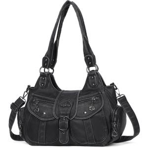 Angel Kiss Hobo Bags for Women Vegan Leather Shoulder Purses and Handbags Ladies Roomy Tote Bags Purse with Crossbody Strap