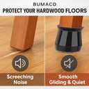 BUMACO Chair Leg Floor Protectors Chair Leg Protectors for Hardwood Floors Silicone Pads Covers to Protect Floors Black-40 Pcs Universal L (1-5/16" to 2")