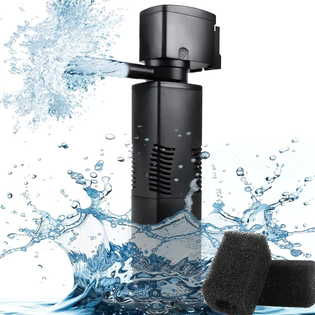 Aquarium Filter for 55-150 Gallons Tank, Internal Fish Tank Filter, Powerful Pump Submersible for Large Fish Tanks, Turtle Tanks, Kois Aeration Deodorization Wave Making Decontamination Filter System (Black)