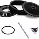 PTNHZ 14"x3" Round Air Cleaner Filter Assembly w/Flow-Thru Lid Caburetor High Flow Compatible with Chevrolet GMC Ford Black