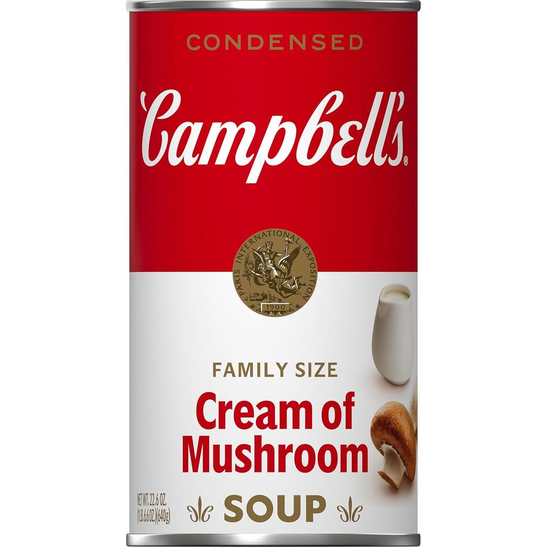 Campbell's Condensed Cream of Mushroom Soup, 22.6 oz Can, Pack of 3, Best By: Sep 23 2027
