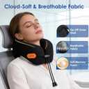 jiaao Travel Pillow Memory Foam Neck Pillow for Airplanes with Adjustable Neck Support, Includes Eye Mask, Earplugs & Storage Bag - Perfect for Flights, Road Trips, and Trains