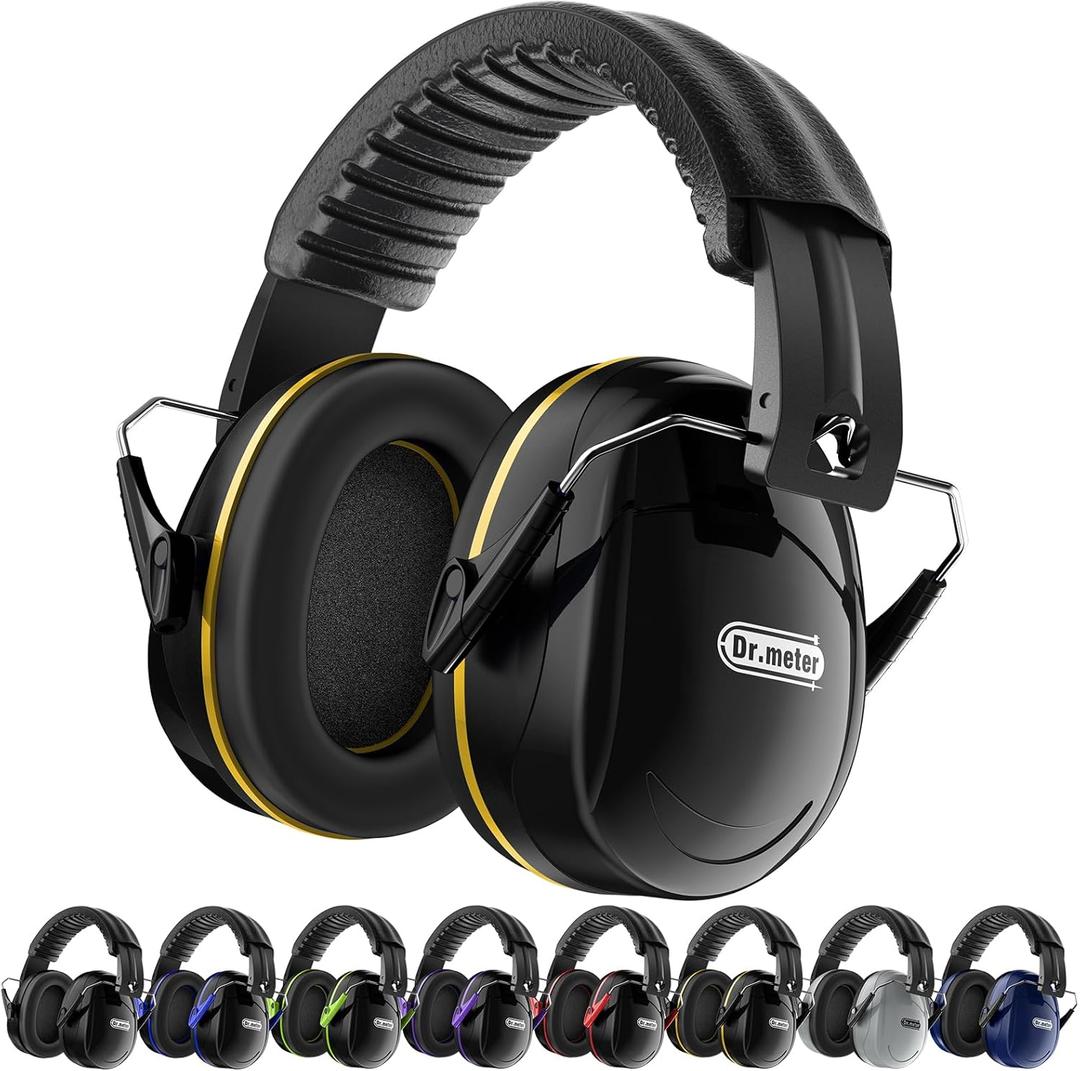 Dr.meter Noise Cancelling Headphones for Adults Kids, 31dB Hearing Ear Protection Earmuffs Kid Autism Sensory, Adjustable Noise Reduction Safety Ear Muffs for Lawn Mowing, Yard Work, Gun Range