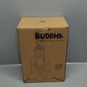 Goodeco 11.4" Meditating Buddha Statue Home Decor - Meditation Gifts for Room/Garden/Patio/Deck/Porch Yard Art Decoration, Zen Decor Buda Statues with Natural Wood Beaded Necklace