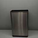 EKO Mirage-T 50 Liter / 13.2 Gallon Touchless Rectangular Motion Sensor Trash Can, Brushed Stainless Steel Finish