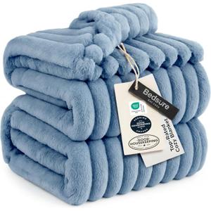 Bedsure GentleSoft Blue California King Size Blanket for Couch - Cozy Soft Blankets for Women, Cute Small Fleece Throws for Girls, Birthday Gifts for Women, 102x96 Inches