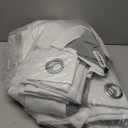 XWZO White 100% Blackout Curtains - Heat and Full Light Blocking Drapes with Black Liner for Large Windows, Grommet Top Window Panels with Tiebacks, White, W60 x L108, Set of 2