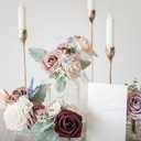 Ling's moment Artificial Wedding Flowers 1.5" Rose Buds and 2" Petite Roses 25pcs Dusty Rose & Mauve w/Stem for DIY Wedding Boutonniere Wrist Corsages Bouquets Centerpieces Arrangements