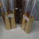 bUCLA 100 Pack Gold Plastic Champagne Flutes - 5OZ Plastic Champagne Glasses With Gold Rim - Premium Quality Gold Disposable Cups-Ideal for Thanksgiving Party, Weddings