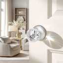 Orger 5 Pack Glass Door Knobs for Hallway and Closet, Crystal Passage Door Knobs with Round Diamond Shape, Non-Locking Interior Door Handles, Round Rosette with Satin Nickel Finish