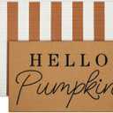 Tinideya 2 Pcs Door Mat Welcome Non Slip Coir Mats Floor Layering Doormats Seasonal for Front Porch Entryway Decor(Orange White)