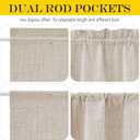 NICETOWN 100% Blackout French Door Curtains Linen Textured Privacy Door Window Curtains Thermal Insulated Drapes for Bedroom Kitchen, W25 x L40 Inch Long, 1 Panel, Cream