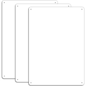 MUXYH 3 Pack White Sign Blanks, 12 x 8 Inches, .40 Sturdy Rust Free Aluminum Metal Signs White Color Blank Sign, Waterproof, Easy Mounting, Indoor or Outdoor Use