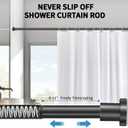 ZYRW Black Shower Curtain Rod 36-98 Inches (3-8.2ft) Non Rust Adjustable Shower Rod Spring Tension Non Slip No Drilling Stainless Steel Shower Rods for Bathroom Window