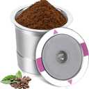 Reusable K Cups for K eurig, Universal stainless steel Reusable Coffee Pods, Refillable Single K Cups for K 2.0 and 1.0 Coffee Makers (1-PACK)