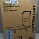 Push Cart Dolly by Wellmax, Moving Platform Hand Truck, Foldable for Easy Storage and 360 Degree Swivel Wheels with 330lb Weight Capacity, Yellow Color