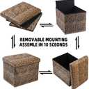 ALASDO Ottoman Storage Ottoman Footrest Stool Foldable Foot Rest Footstool Bench for Living Room 17x13x13inches Leopard Print