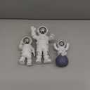 LUOZZY 3Pcs Astronaut Figurines Cake Topper Mini Astronaut Toys Space Cake Topper Spaceman Statues for Home Desktop Space Theme Party Decorations (Sliver)
