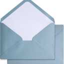 50PCS A7 Dusty Blue Envelopes with Adhesive Self-Sealing, 5.3 x 7.6 inches, Perfect for 5''x7'' Weddings Invitation, Quinceanera Invite Envelope (Pearl White Liner + Dusty Blue)