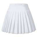 SANGTREE Girl's Pleated Tennis Skorts Skirts, High Waisted Running Golf Athletic Mini Skirt with Shorts Pockets, Quick-Dry White, 11-12 Years = Tag 160 (White)