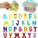 Alphabet Letters Learning Suction Toys: ABC Silicone Toys, Airplane/Windows/Car/Travel Toy for Kids, Preschool Educational Montessori Sensory Toy