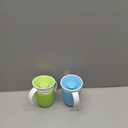 Munchkin Miracle 360 Sippy Cups for Age 6mo+, Spill Proof Toddler Cups with Handles, 7 oz, 2 Pack, Blue/Green, BPA Free