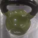 JFIT Vinyl-Coated Cast Iron Kettlebell Weight – Flat Bottom Kettlebell for Strength Training, Cross Training & Home Gym Workouts, 50LB-Dark Green
